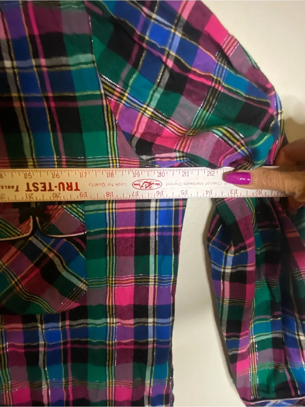 Victoria's Secret Plaid Button-Up PJ Jacket in Vibrant Pink, Green & Blue